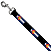 Dog Leash - Colorado Flags3/Black