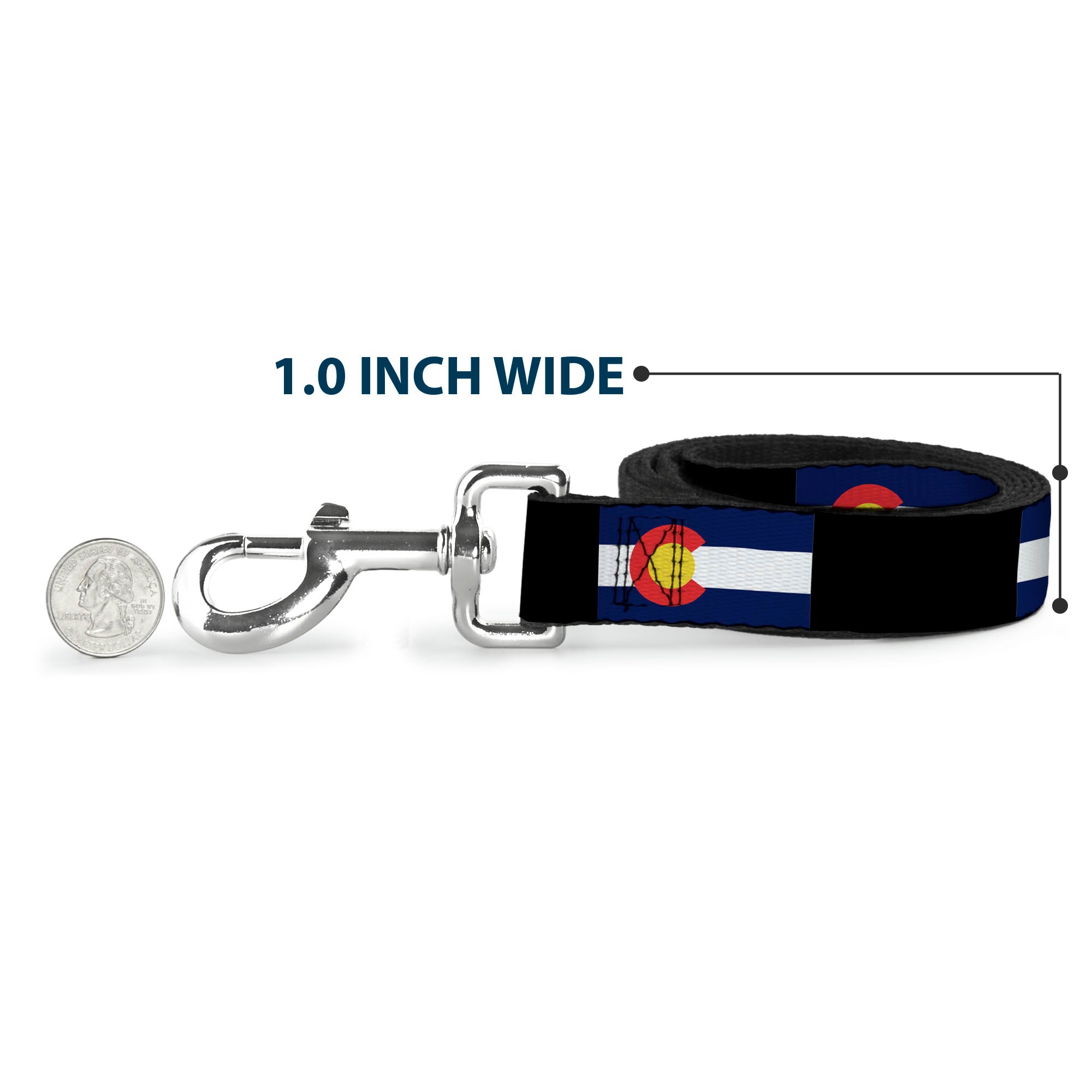 Dog Leash - Colorado Flags3/Black