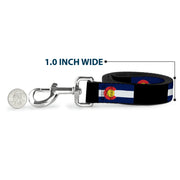 Dog Leash - Colorado Flags3/Black