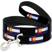 Dog Leash - Colorado Flags3/Black