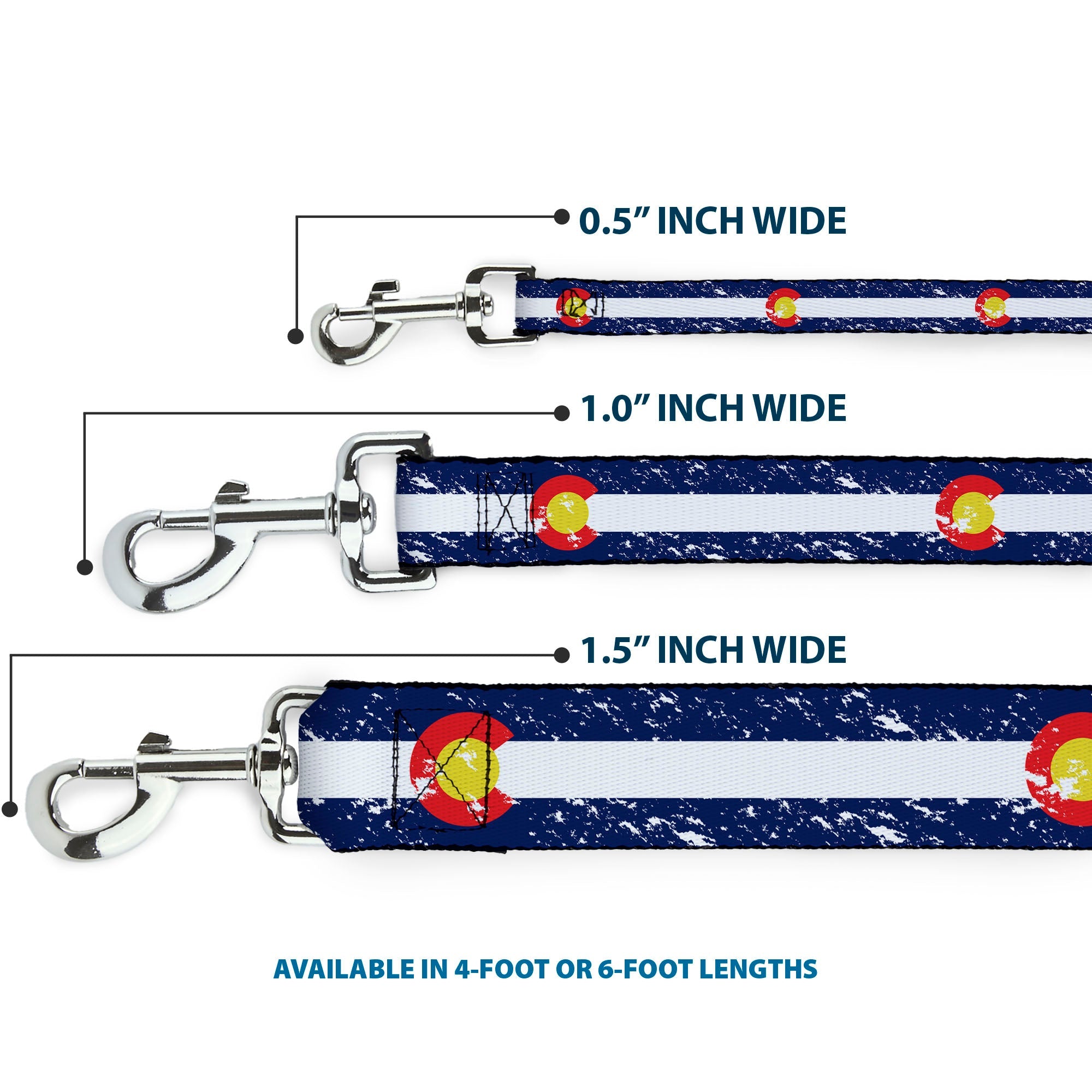Dog Leash - Colorado Flags4 Weathered