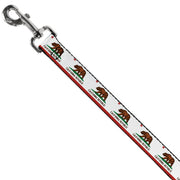 Dog Leash - California State Flag White