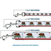 Dog Leash - California State Flag White