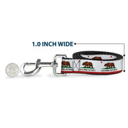 Dog Leash - California State Flag White