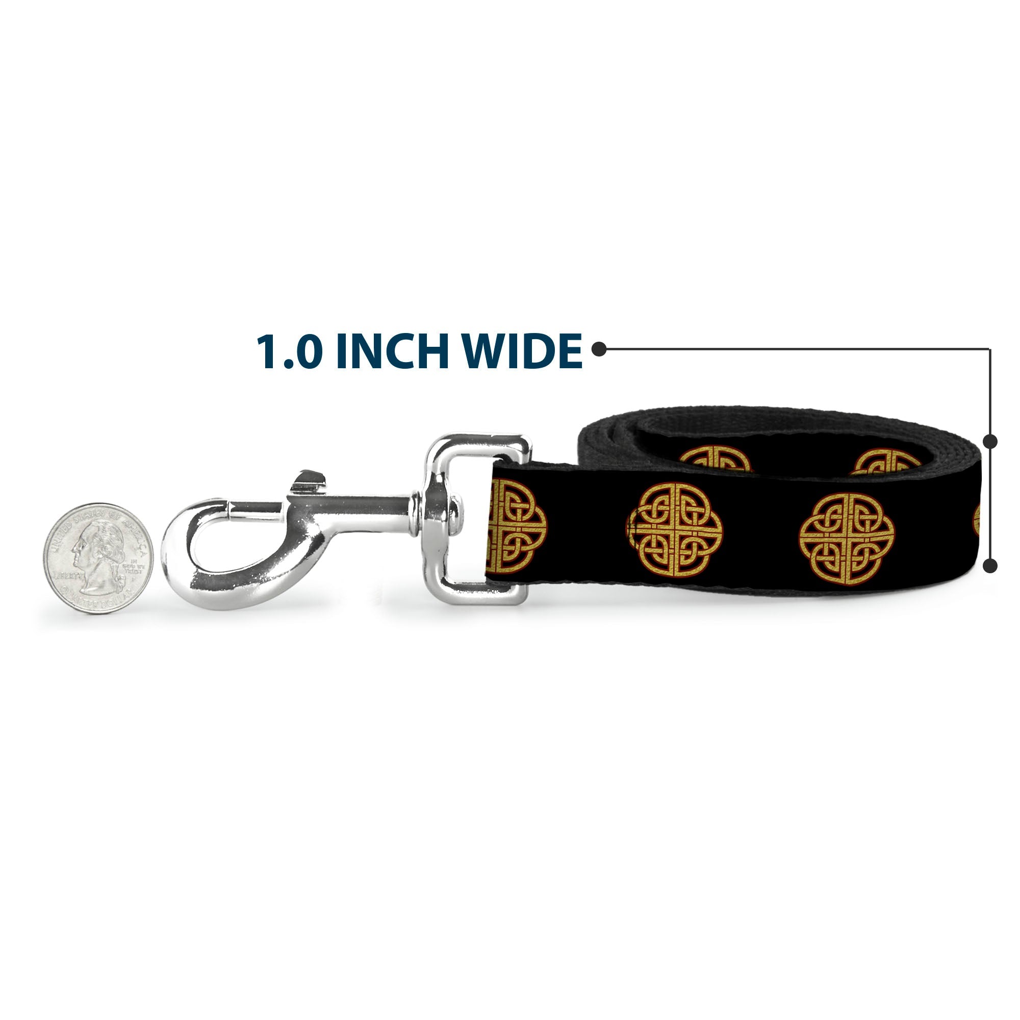 Dog Leash - Celtic Knot Black/Burgundy/Gold