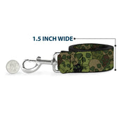 Dog Leash - Camo Olive Skull Yard