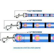 Dog Leash - Colorado Flags Pastel