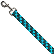 Dog Leash - Checker Trio Baby Blue/Black/Turquoise