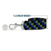 Dog Leash - Checker Trio Green/Black/Blue
