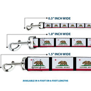 Dog Leash - California Flag Repeat/Black
