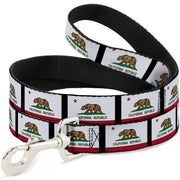 Dog Leash - California Flag Repeat/Black