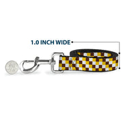 Dog Leash - Checker White/Gold/Brown
