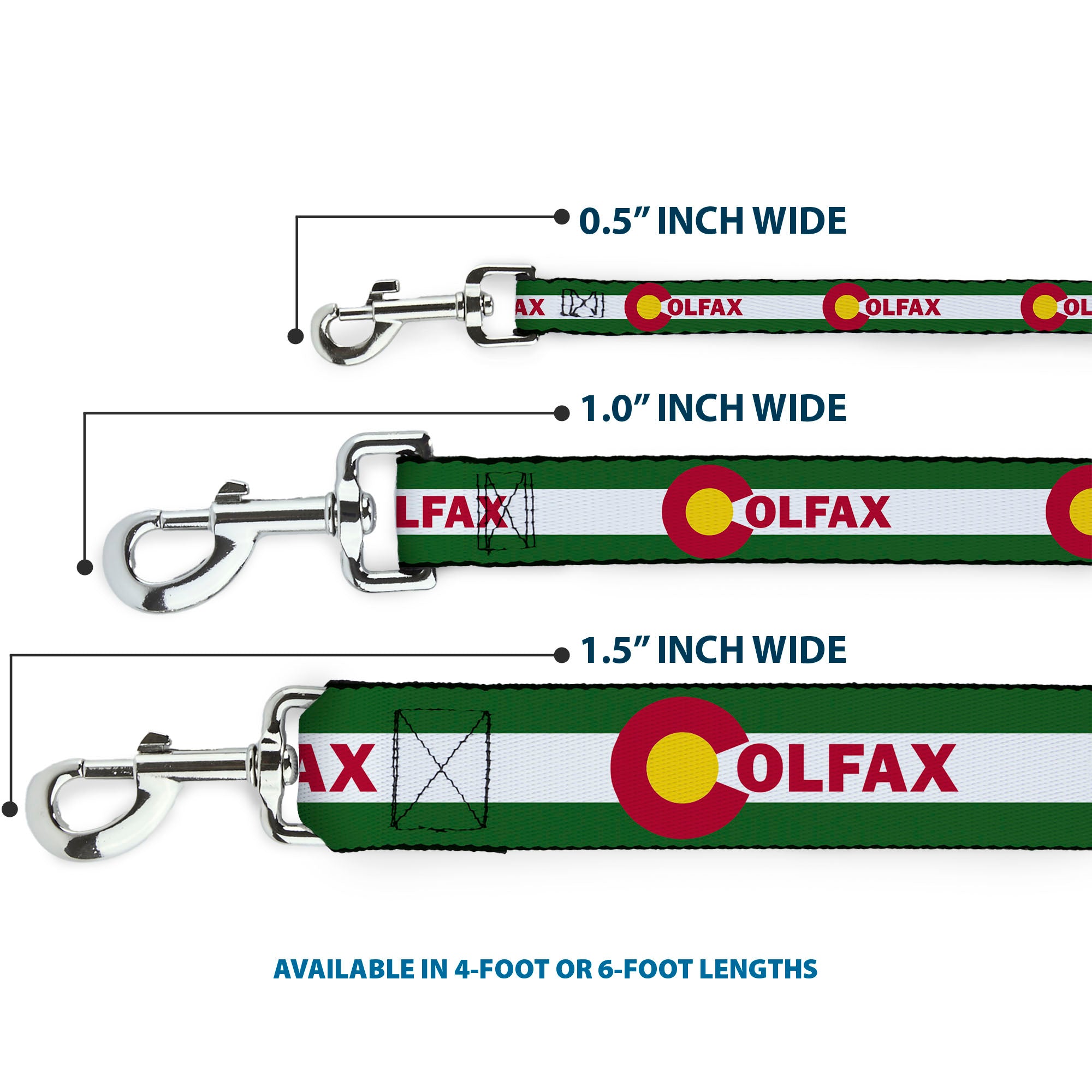 Dog Leash - COLFAX Green Stripe