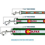 Dog Leash - COLFAX Green Stripe