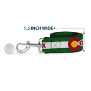 Dog Leash - COLFAX Green Stripe