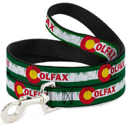 Dog Leash - COLFAX Green Stripe Weathered