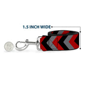 Dog Leash - Chevron Red/Black/Gray