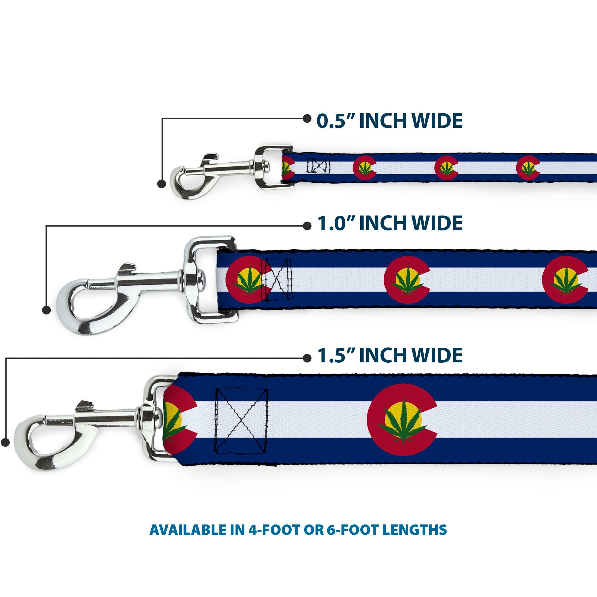 Dog Leash - Colorado Flag/Marijuana Leaf