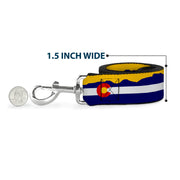 Dog Leash - Colorado Flag/Mountain Silhouette Yellow