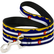 Dog Leash - Colorado Flag/Mountain Silhouette Yellow