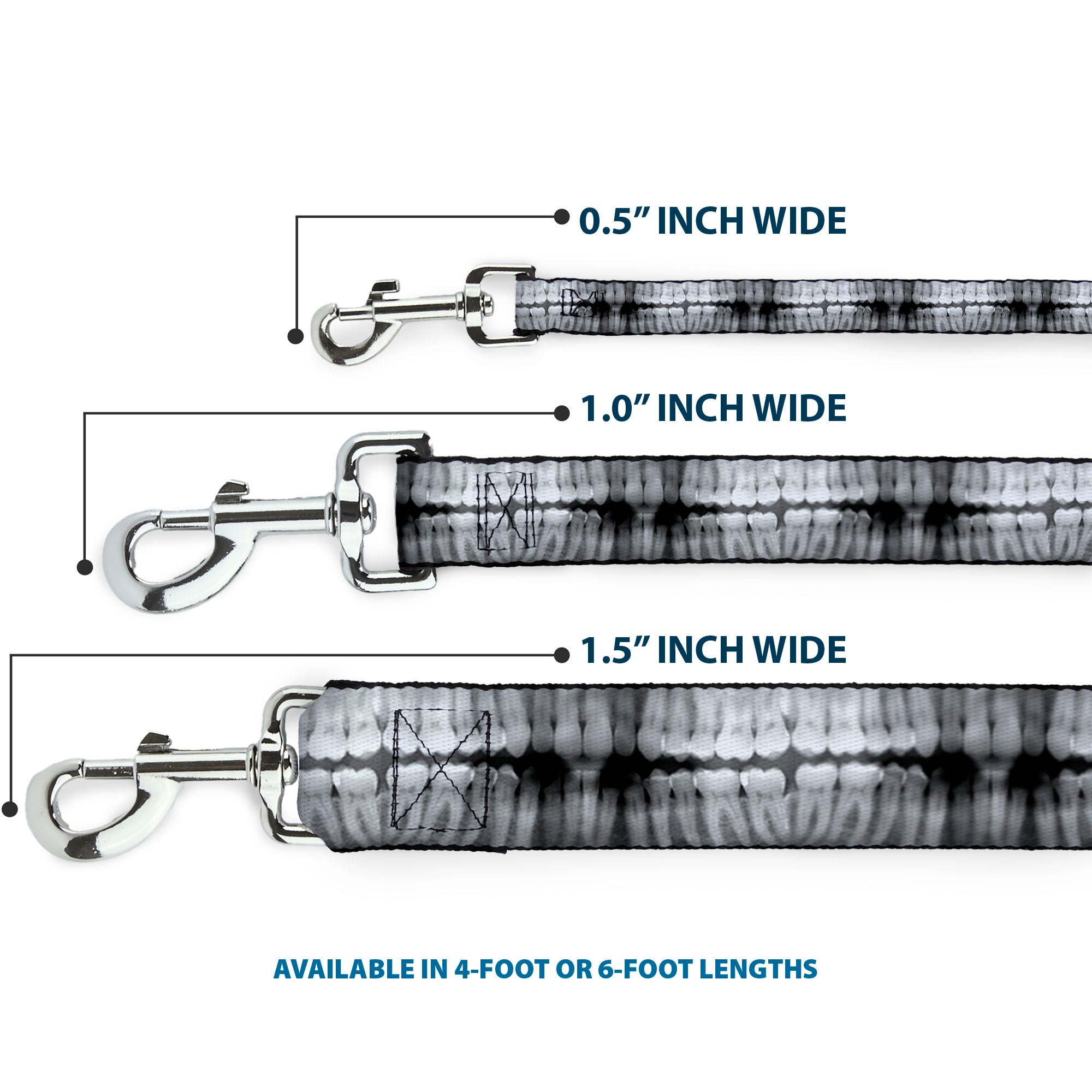 Dog Leash - Dental X-Rays Black/White