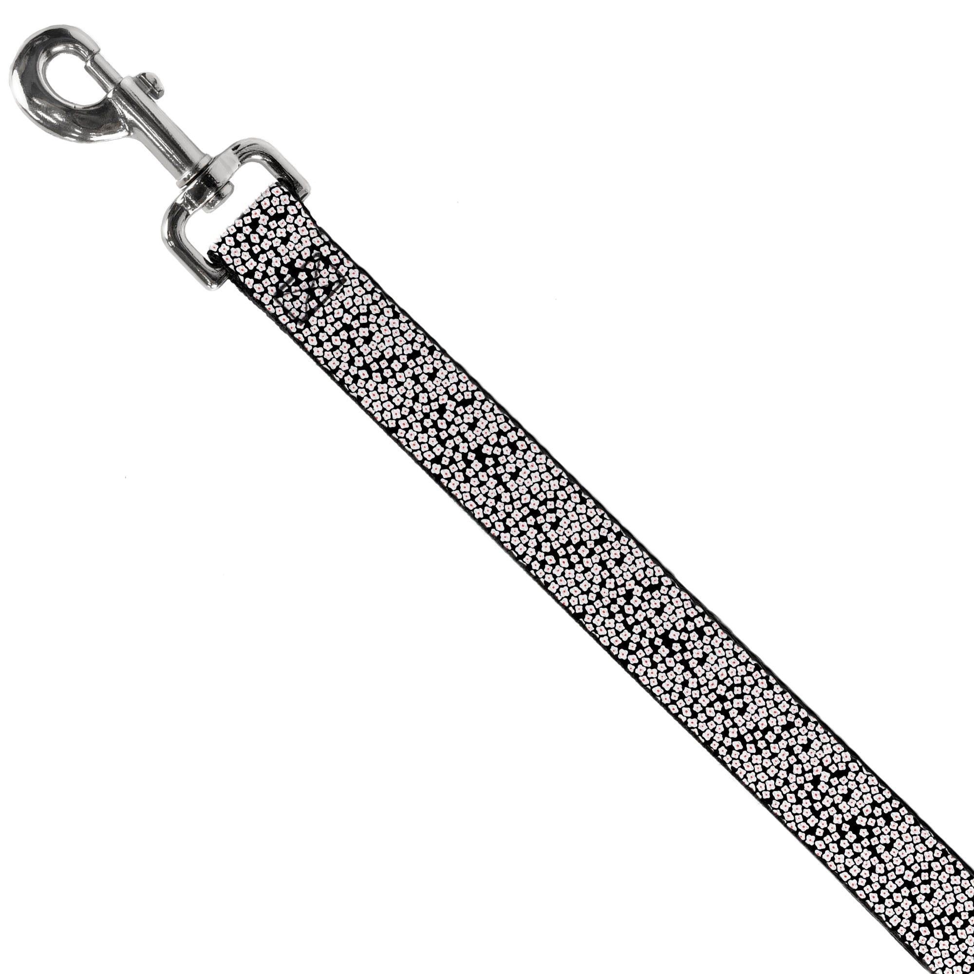 Dog Leash - Ditsy Floral Black/White/Red