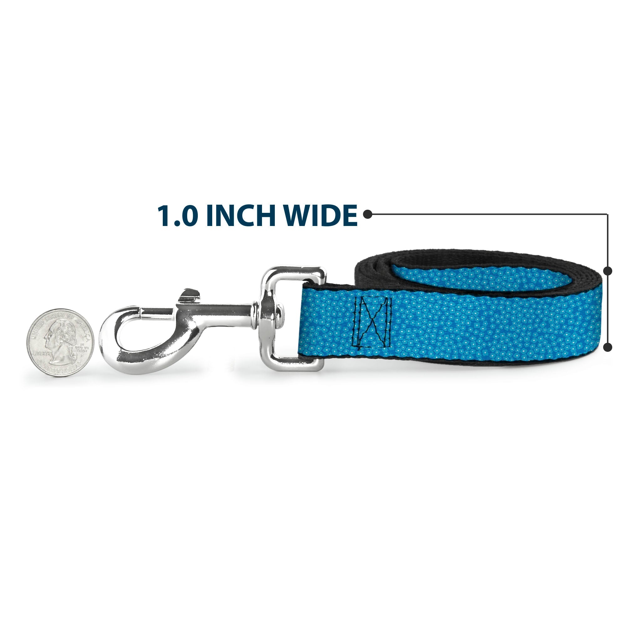 Dog Leash - Ditsy Floral Blue/Light Blue/White