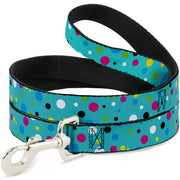 Dog Leash - Dots Seafoam Green/Multi Pastel