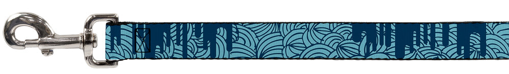 Dog Leash - Doodle1/Paint Drips Blues
