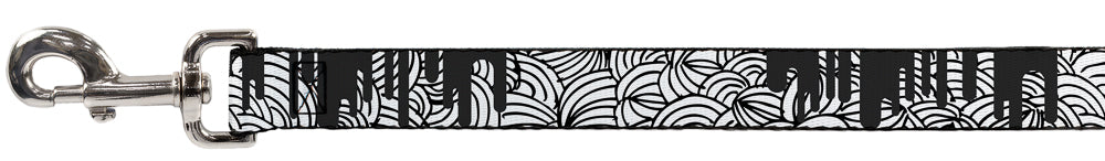 Dog Leash - Doodle1/Paint Drips White/Black