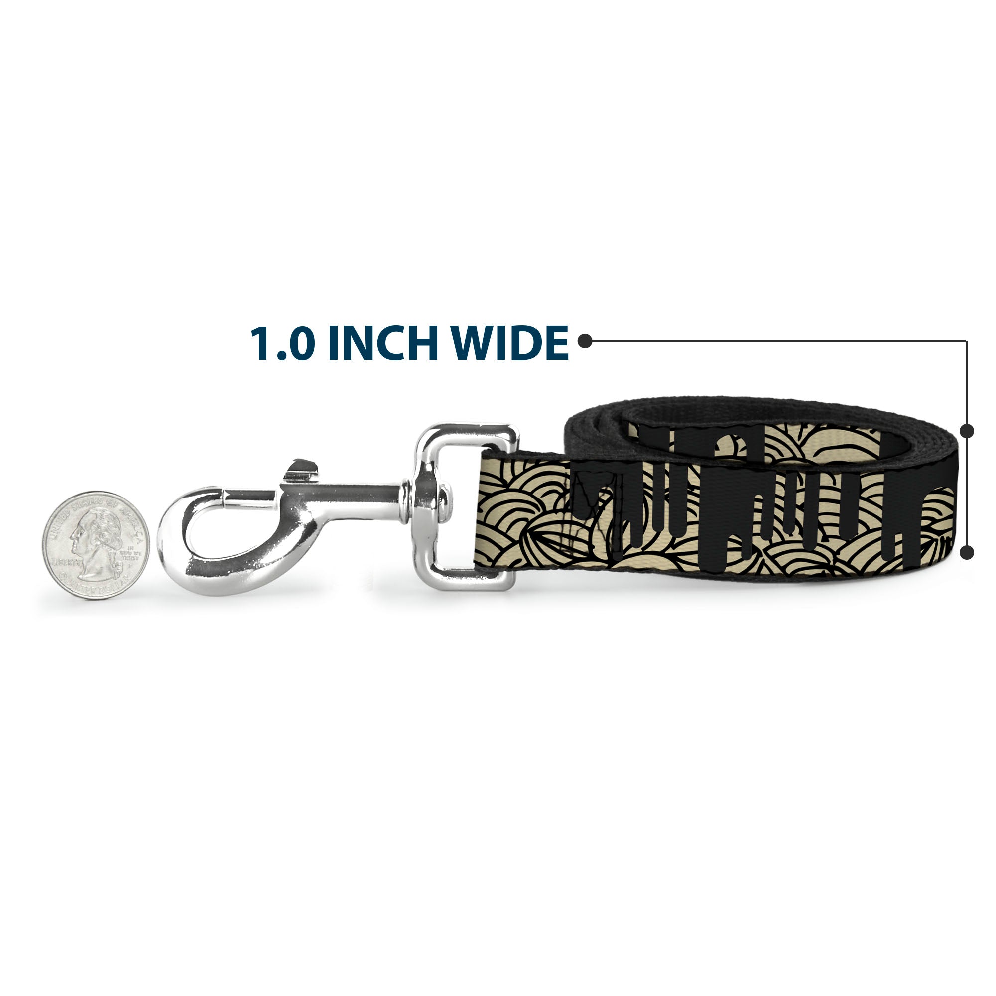 Dog Leash - Doodle1/Paint Drips Cream/Black