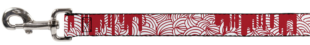 Dog Leash - Doodle1/Paint Drips White/Red