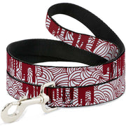 Dog Leash - Doodle1/Paint Drips White/Red