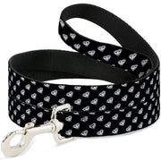 Dog Leash - Diamonds Diagonal Black/White
