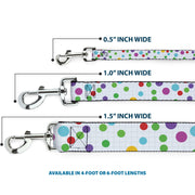Dog Leash - Dots/Grid White/Gray/Multi Color