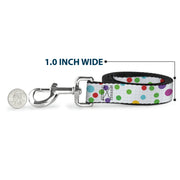 Dog Leash - Dots/Grid White/Gray/Multi Color