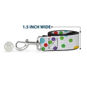 Dog Leash - Dots/Grid White/Gray/Multi Color