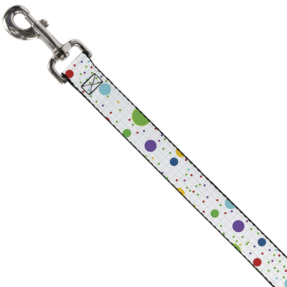 Dog Leash - Dots/Grid2 White/Gray/Multi Color