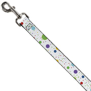 Dog Leash - Dots/Grid2 White/Gray/Multi Color