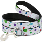 Dog Leash - Dots/Grid2 White/Gray/Multi Color