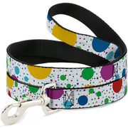 Dog Leash - Dots/Grid3 White/Gray/Multi Color