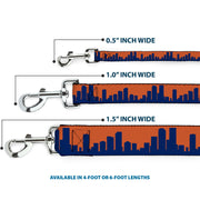 Dog Leash - Denver Solid Skyline Orange/Navy