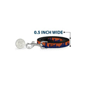 Dog Leash - Denver Solid Skyline Orange/Navy