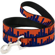 Dog Leash - Denver Solid Skyline Orange/Navy