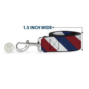 Dog Leash - Diagonal Stripe Red/White/Navy