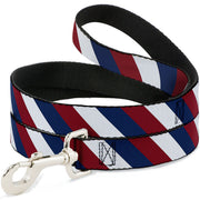 Dog Leash - Diagonal Stripe Red/White/Navy