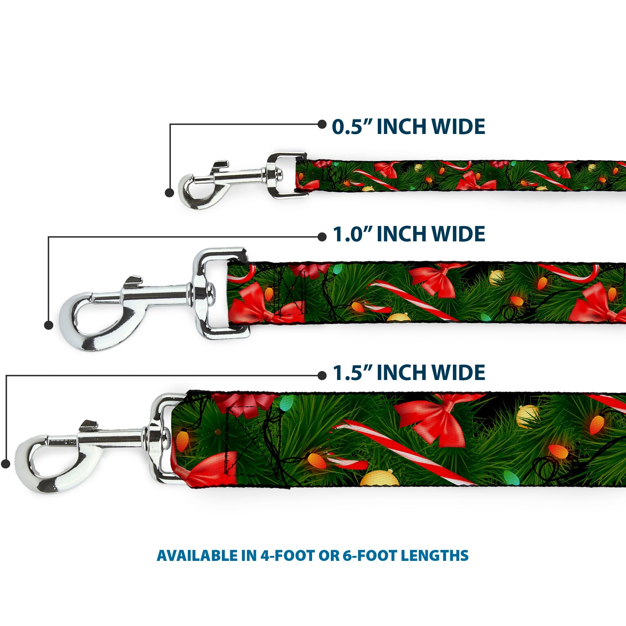 Dog Leash - Decorated Tree2 w Bows Lights Candy Canes