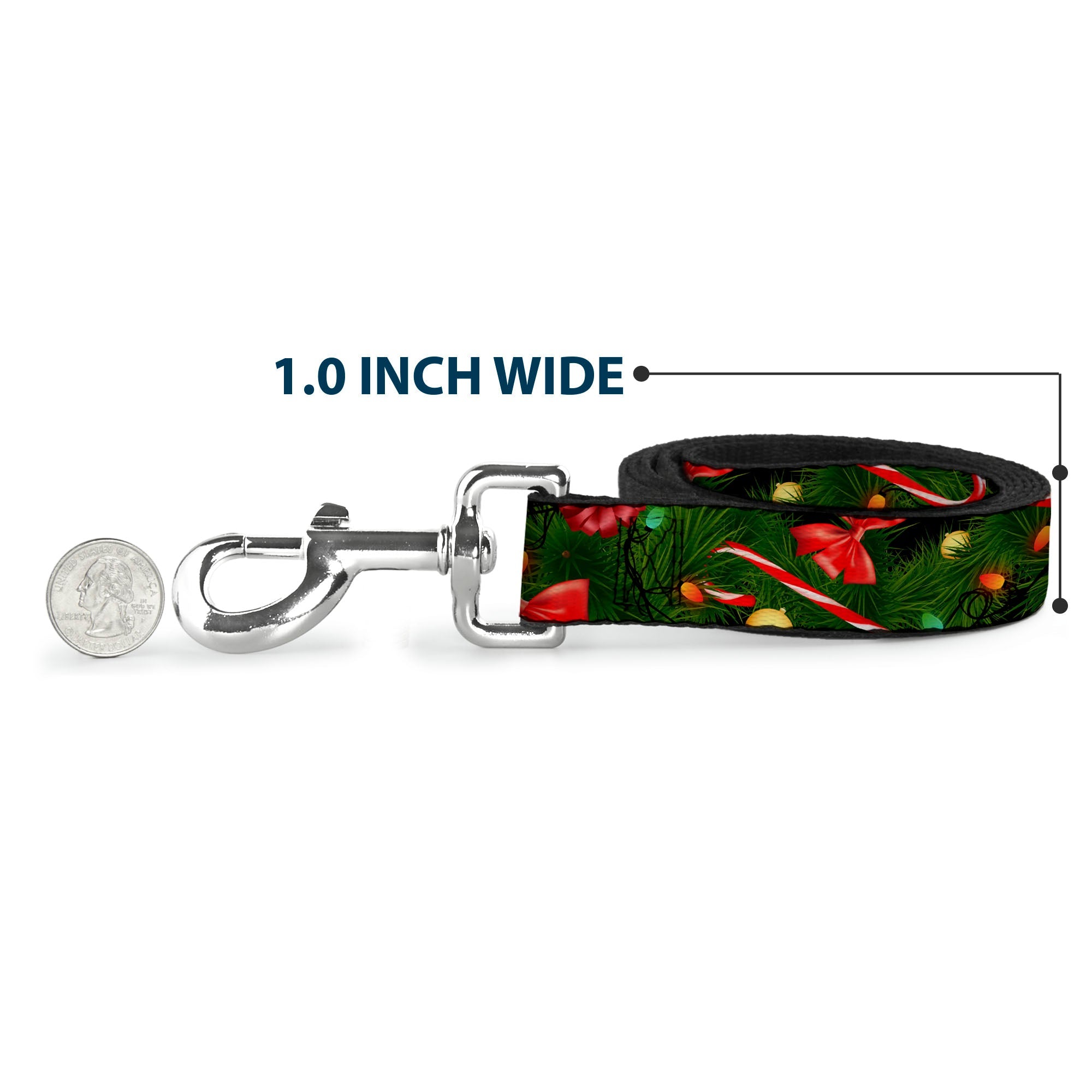 Dog Leash - Decorated Tree2 w Bows Lights Candy Canes