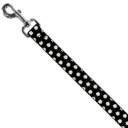 Dog Leash - Daisies Scattered Black/White/Yellow