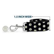 Dog Leash - Daisies Scattered Black/White/Yellow